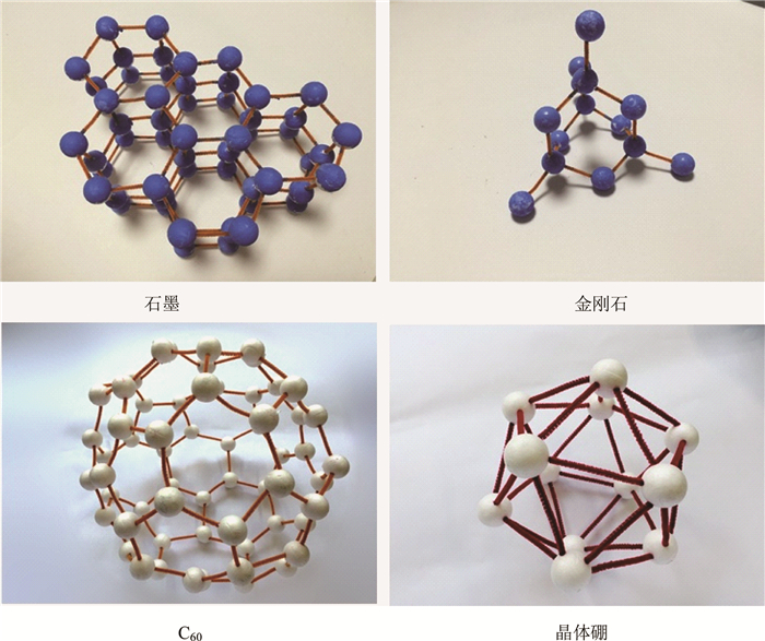 自制金刚石,石墨,c 60,晶体硼模型